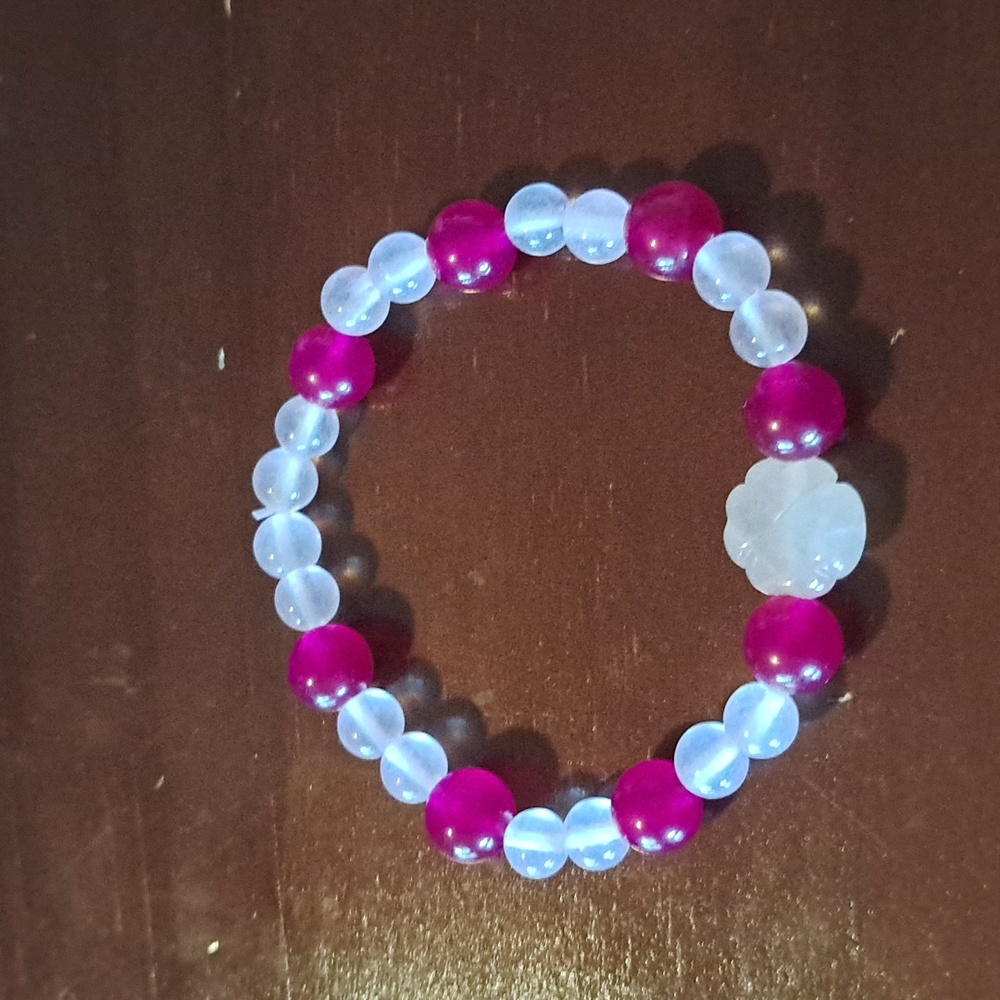 💜Rose quartz clover bracelet